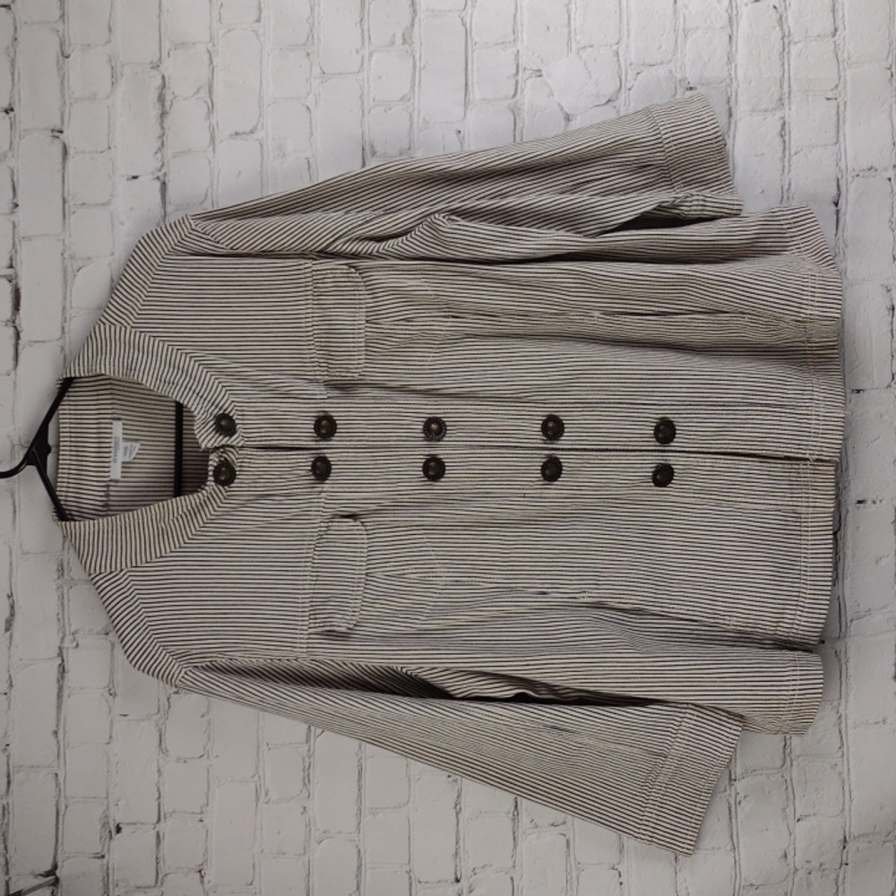 Dressbarn Stripe Lightweight Denim Jacket 14/16